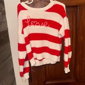 Girl’s Cat & Jack Red and White Striped Sweater